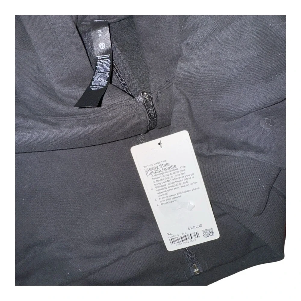 Lululemon Steady State Hoodie Black Men’s Full-Zip Fleece M XL NWT - Picture 12 of 12